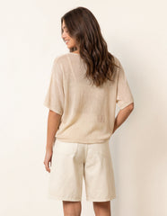 Thin Knit Button Front Boxy Cardigan