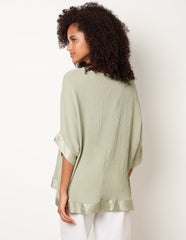 Viscose Crinkle Top With Satin Finish