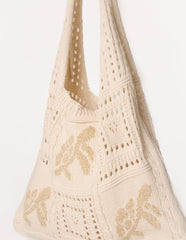 Metallic Crochet Knit Bag