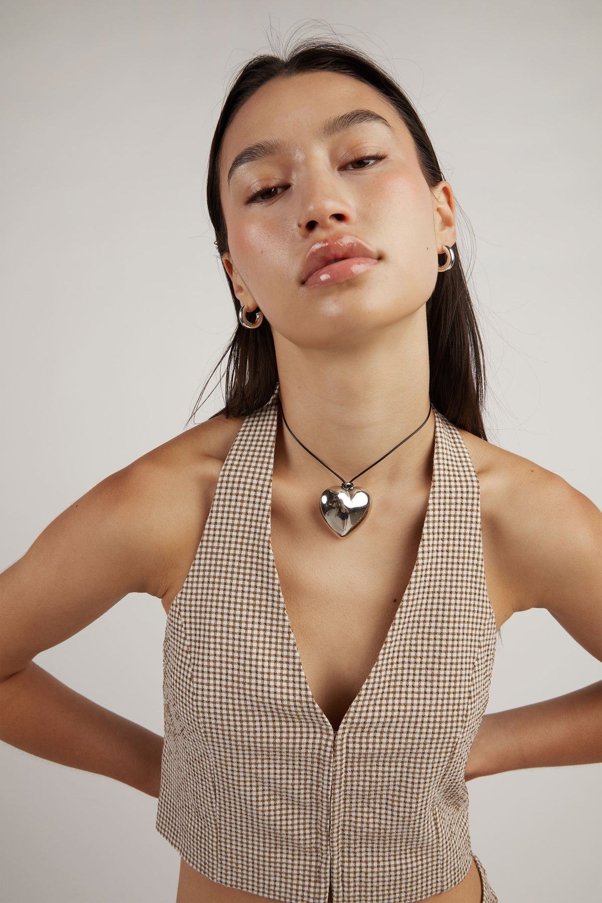 GINGHAM HALTER TOP