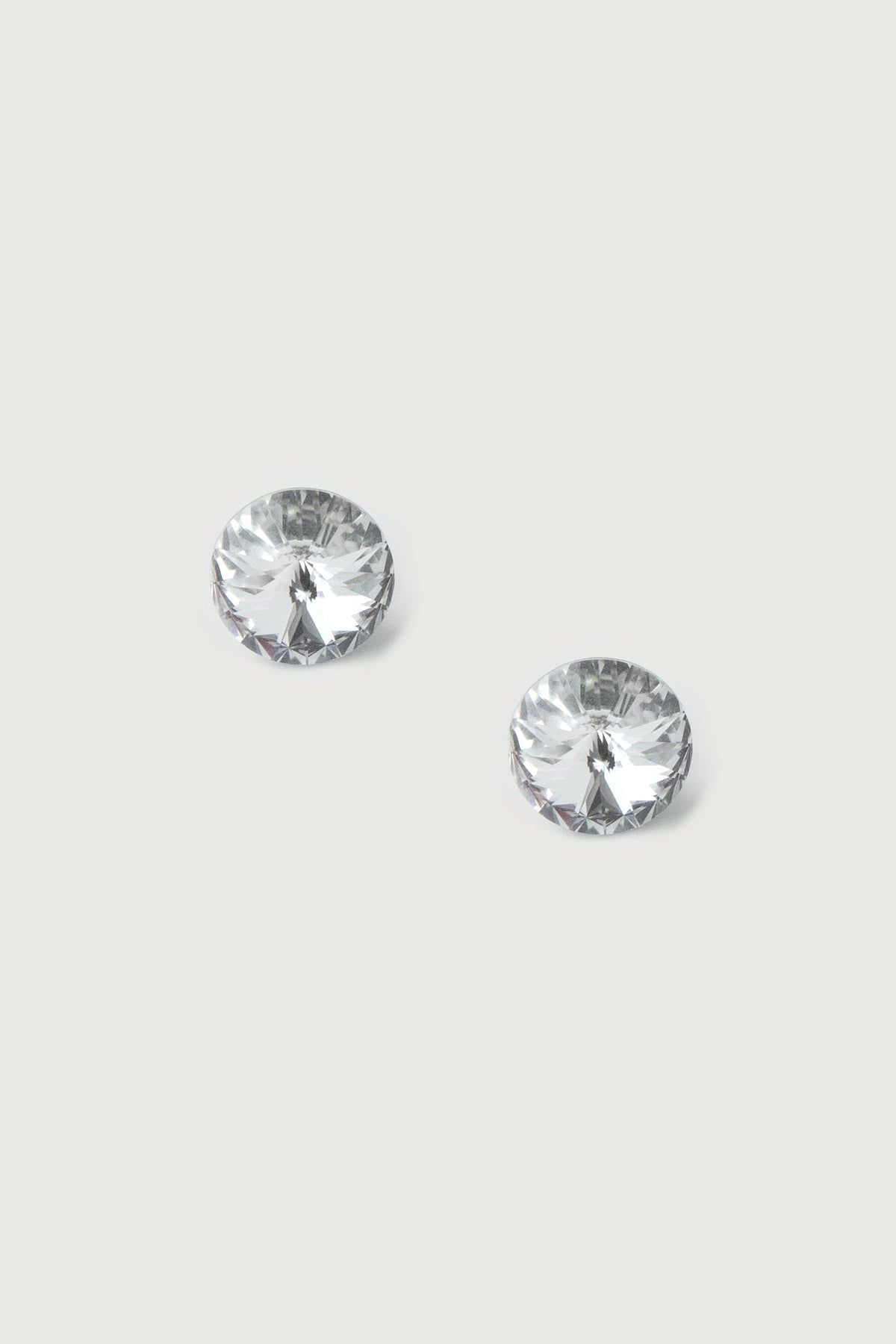 LARGE ROUND ZIRCONIA STUD EARRING