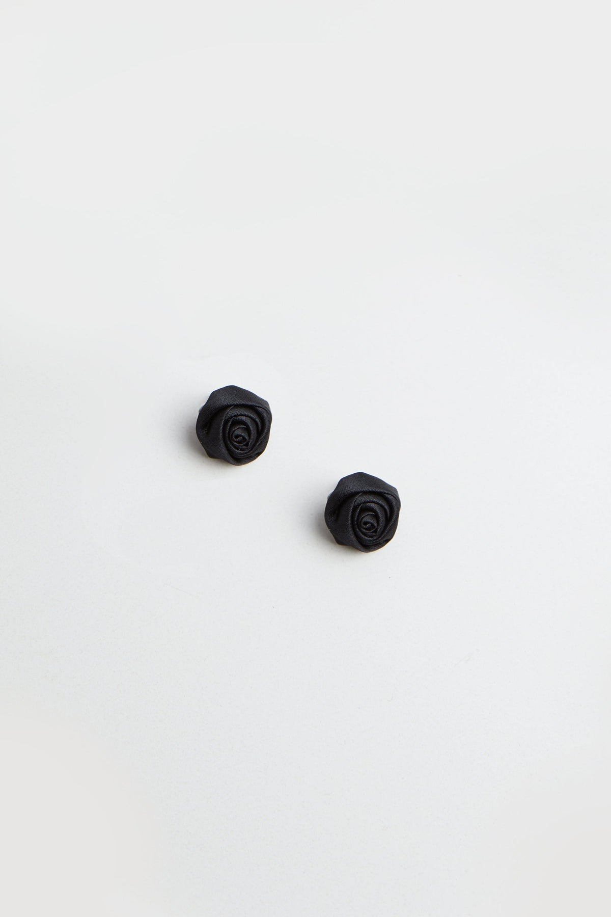FABRIC ROSE STUD EARRING