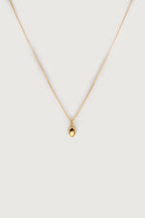 BOX CHAIN WITH OVAL PENDANT