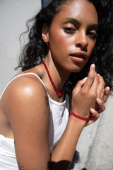 RED BEADED NECKLACE