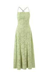 Sage Green Lace Straps A-line Dress