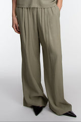 CRINKLED RAYON ELASTIC WAIST