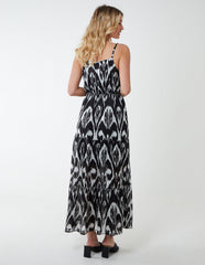 Brushed Print Wrap Dress