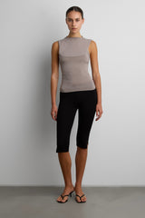 DRAPED COWL NECK SLEEVELESS TOP