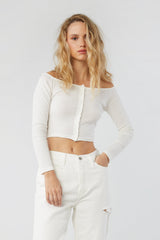 OFF SHOULDER BUTTONED FRONT TOP
