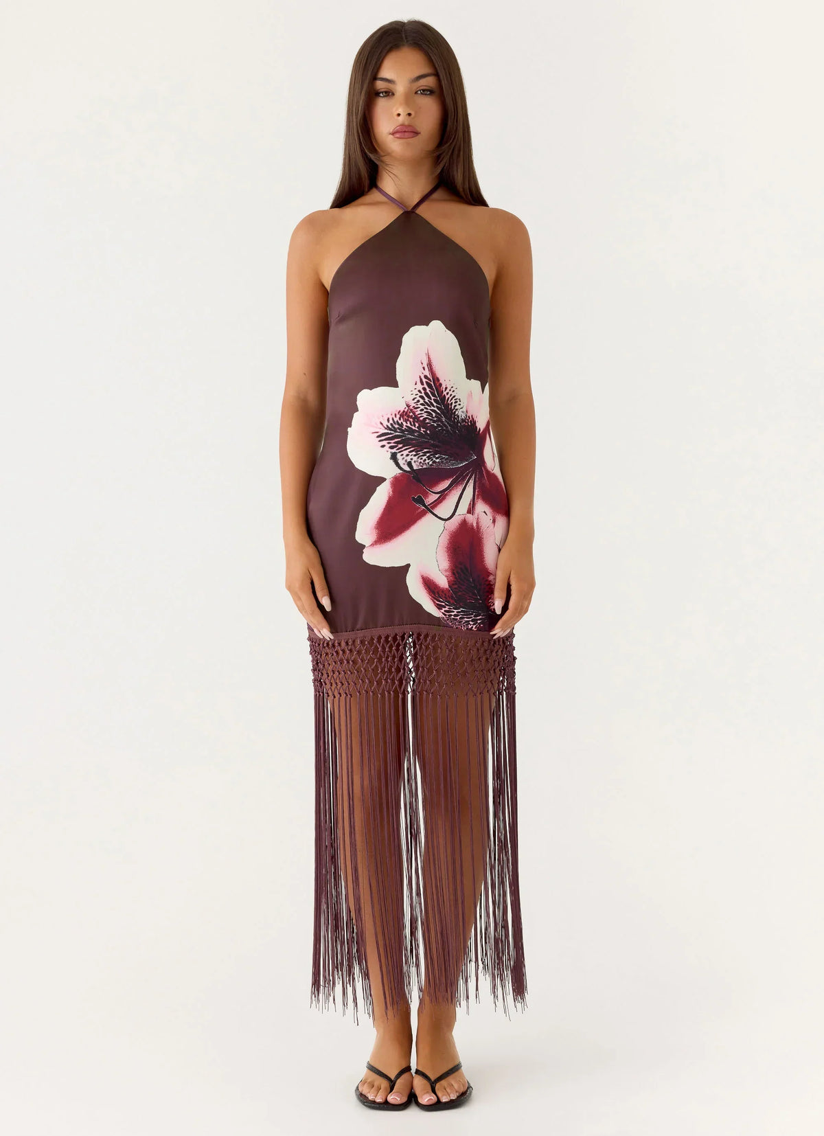 Niahvette Halter Midaxi Dress - Velvet Bloom