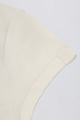 Cut-Out Longline T-Shirt in Oat