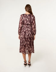 Crossover Metallic Pleated Dress