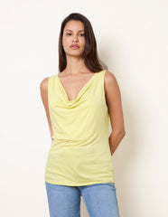 Sleeveless Cowl Neck Viscose Jersey Top