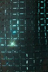 Embellished A-Line Semi-Sheer Mini Dress in Emerald Green