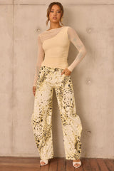 Montmartre Leopard Denim Jeans - Snow Leopard