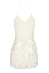 Embellished Mini Dress in Pearl