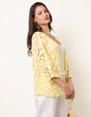 Crochet Tie Front Cardigan